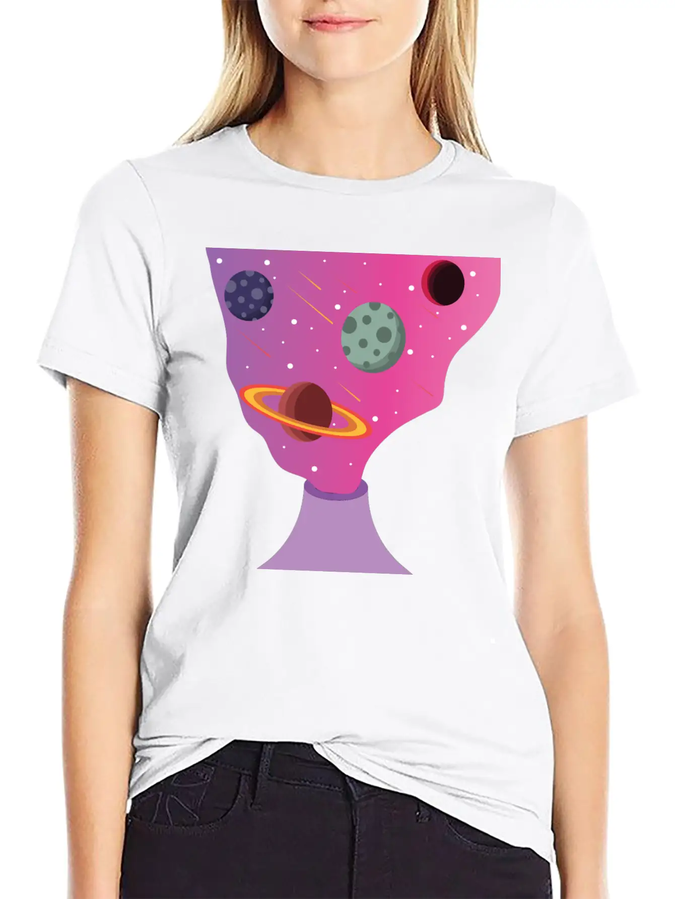 Volcano Galaxy Breathable Soft Cotton T-Shirt – Timeless Casual Look