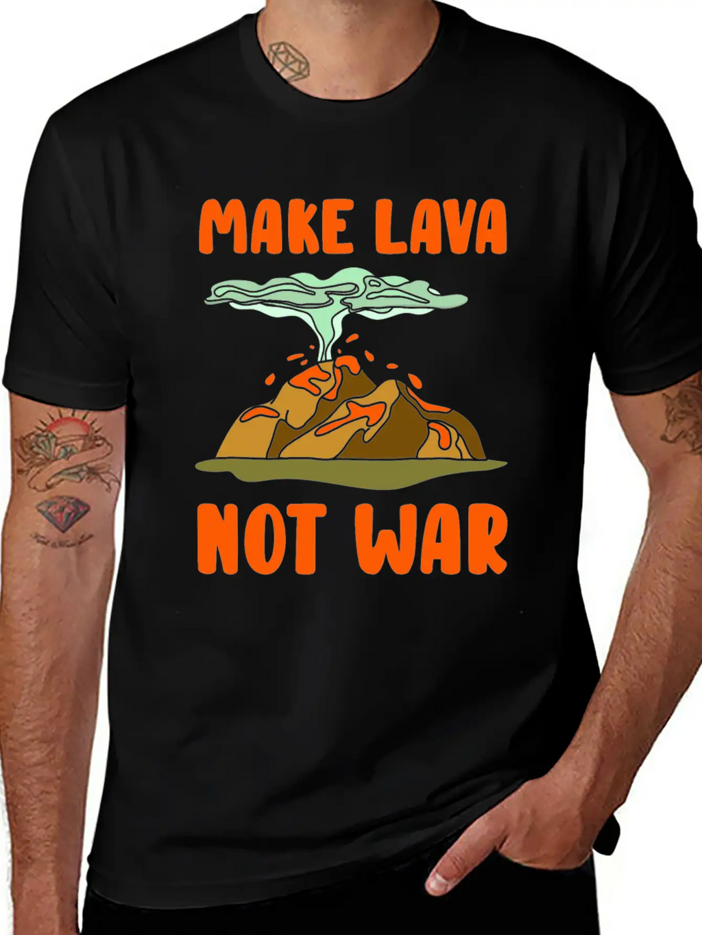 Volcano Lava Eruption Theme Gift Idea Unisex Short Sleeve Soft Cotton T-Shirt – Casual Everyday Wear