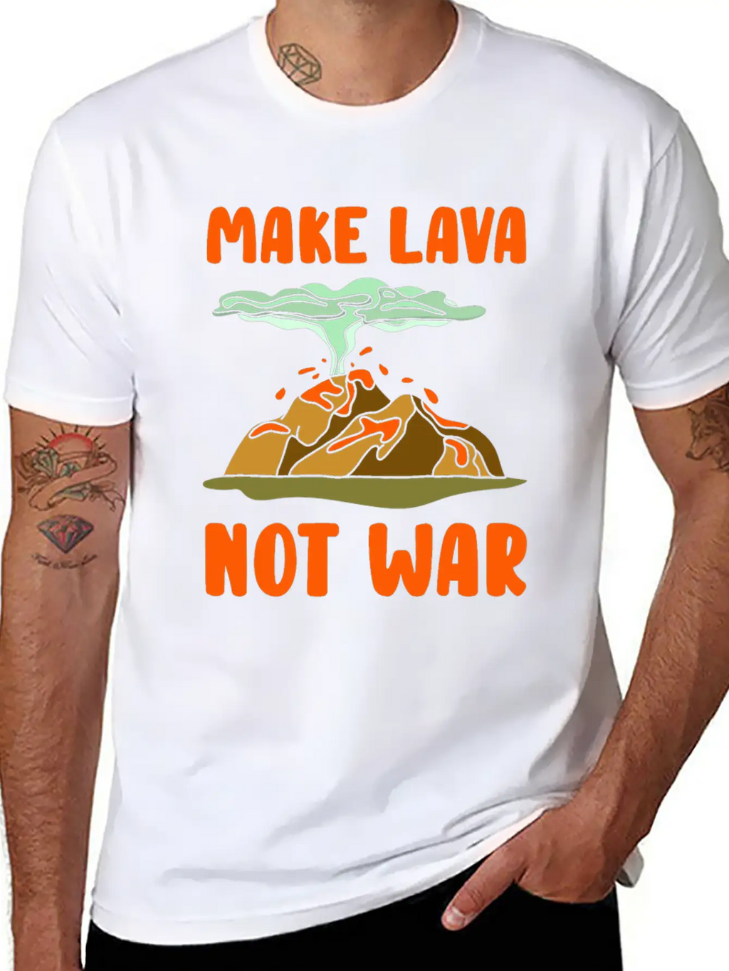 Volcano Lava Eruption Theme Gift Idea Unisex Short Sleeve Soft Cotton T-Shirt – Casual Everyday Wear