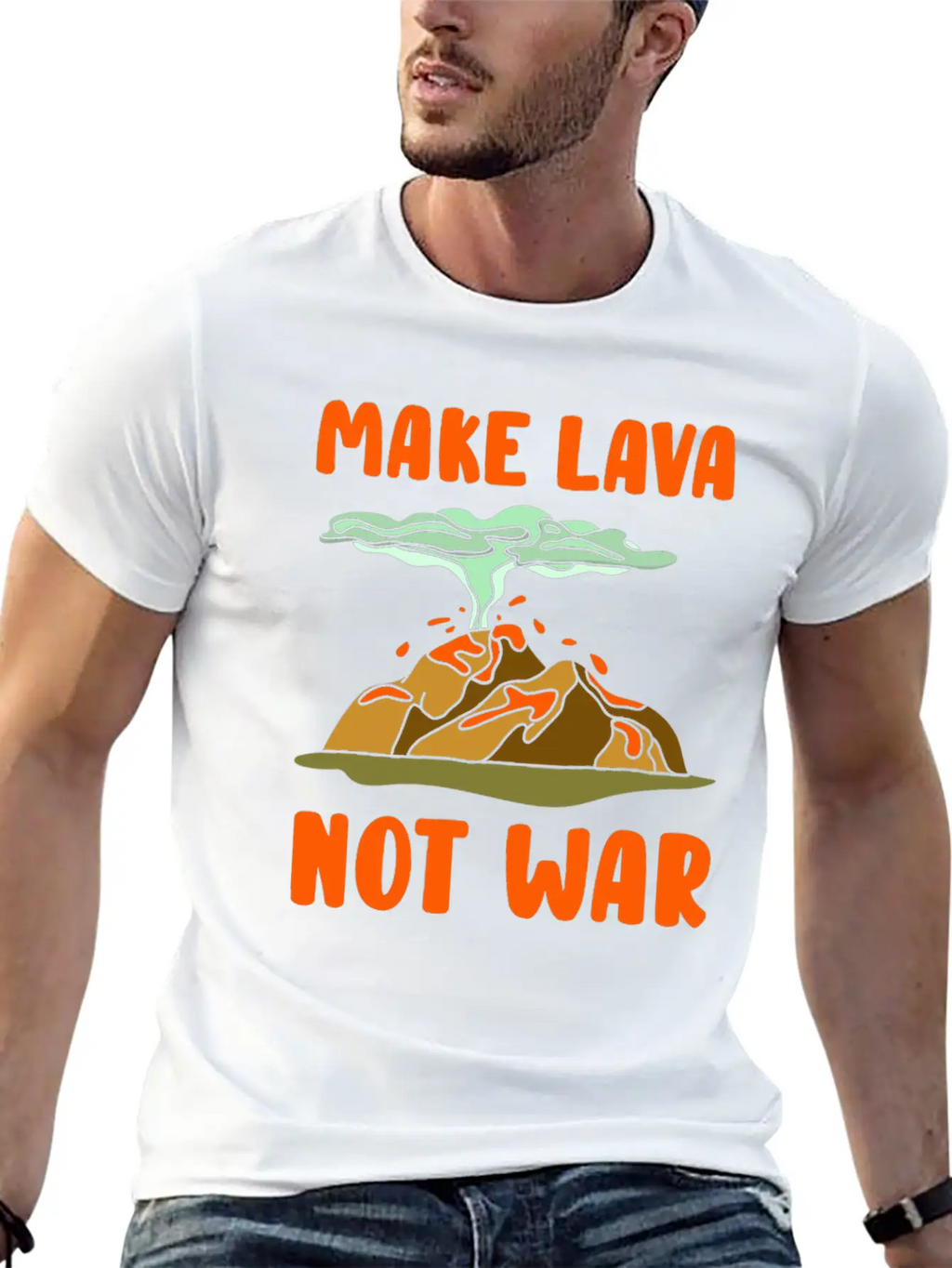 Volcano Lava Eruption Theme Gift Idea Unisex Short Sleeve Soft Cotton T-Shirt – Casual Everyday Wear