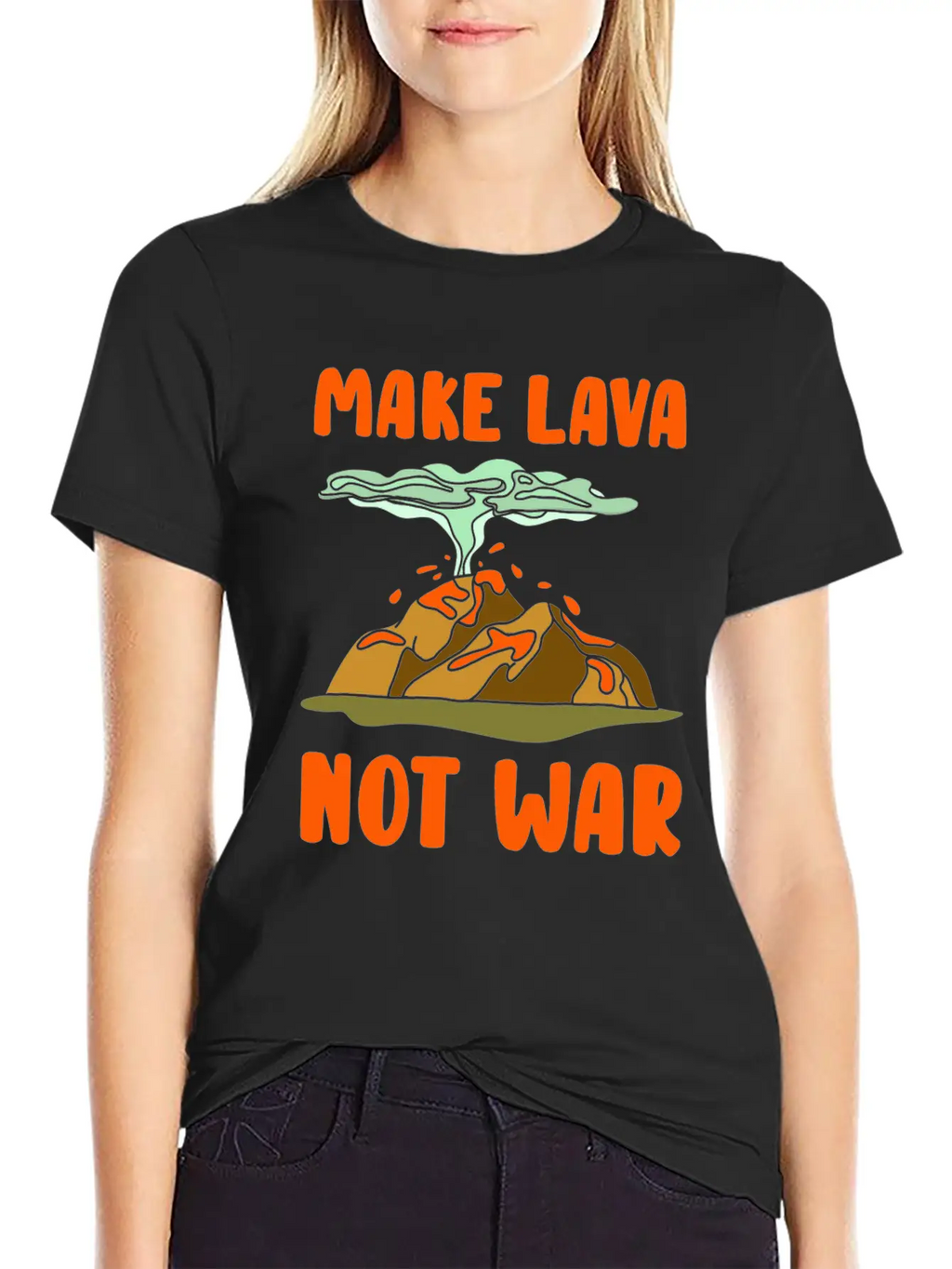 Volcano Lava Eruption Theme Gift Idea Unisex Short Sleeve Soft Cotton T-Shirt – Casual Everyday Wear