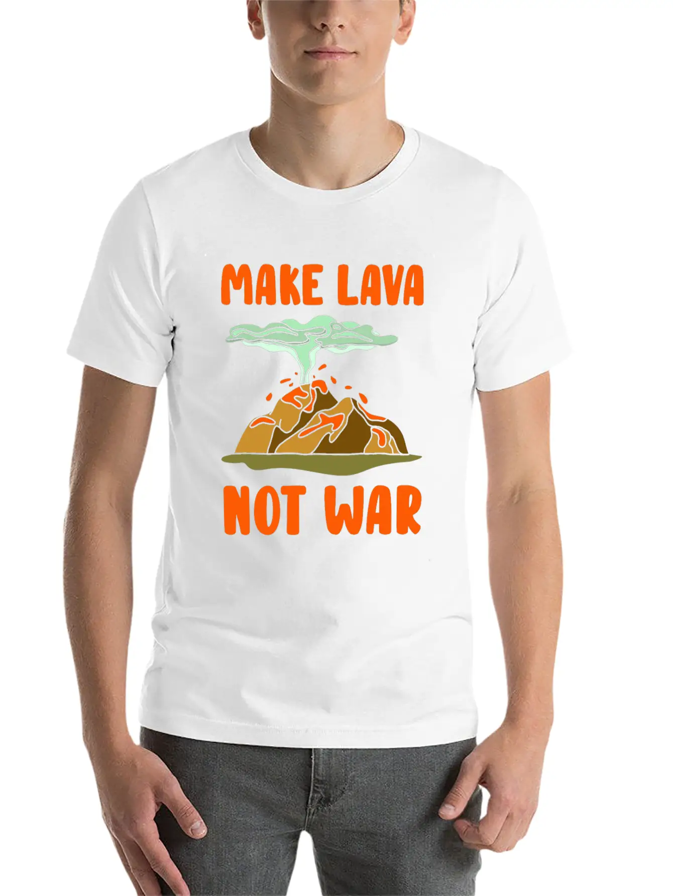 Volcano Lava Eruption Theme Gift Idea Unisex Short Sleeve Soft Cotton T-Shirt – Casual Everyday Wear