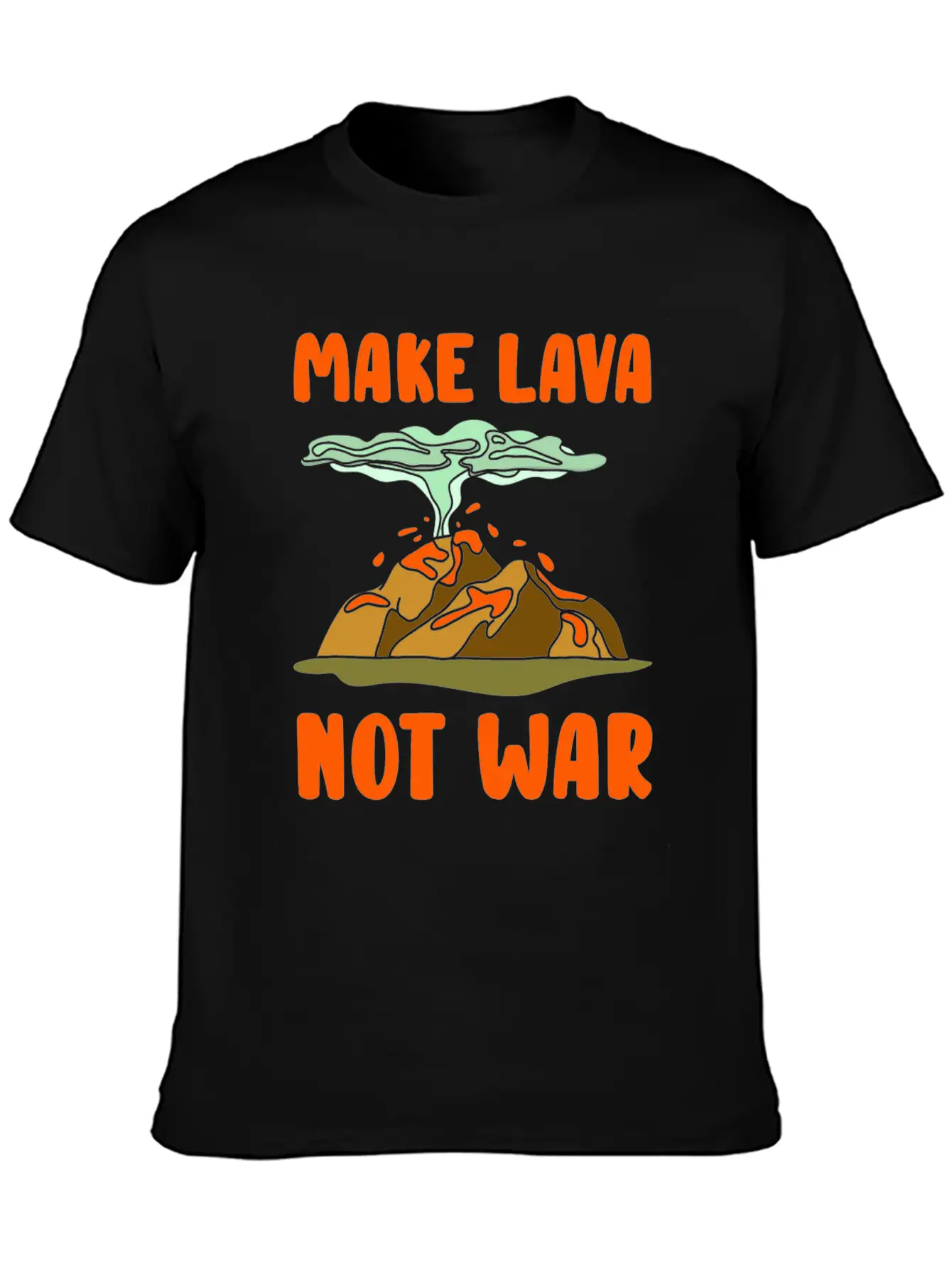 Volcano Lava Eruption Theme Gift Idea Unisex Short Sleeve Soft Cotton T-Shirt – Casual Everyday Wear