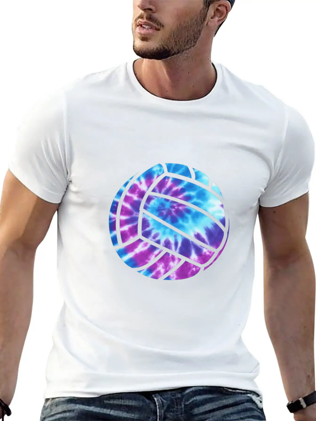 Volleyball Tie Dye Blue Purplenage Girls Perfect G Stylish Everyday T-Shirt – Unisex Basic Cotton Tee