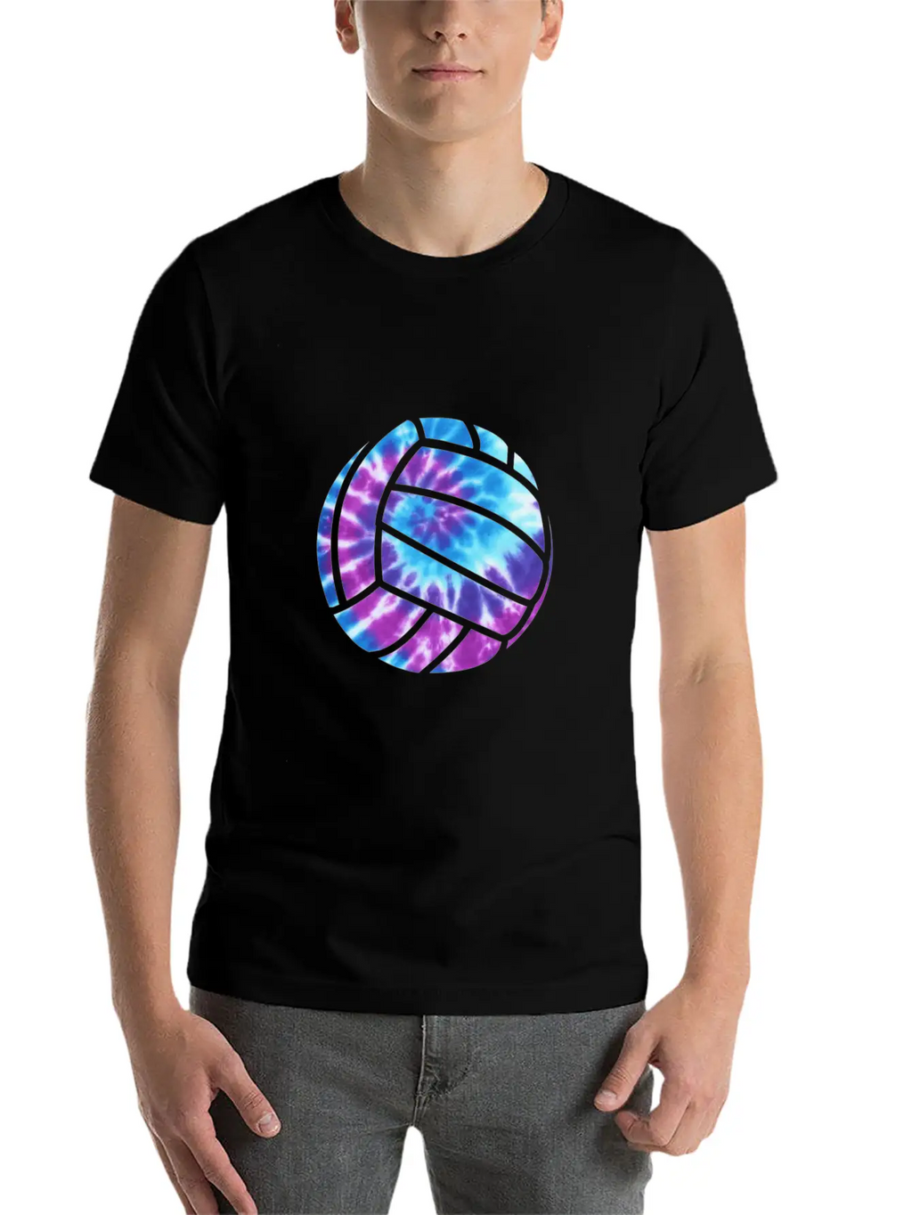 Volleyball Tie Dye Blue Purplenage Girls Perfect G Stylish Everyday T-Shirt – Unisex Basic Cotton Tee