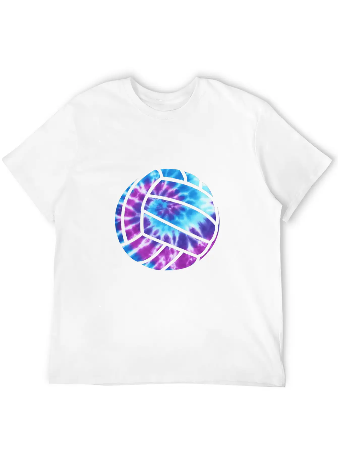 Volleyball Tie Dye Blue Purplenage Girls Perfect G Stylish Everyday T-Shirt – Unisex Basic Cotton Tee