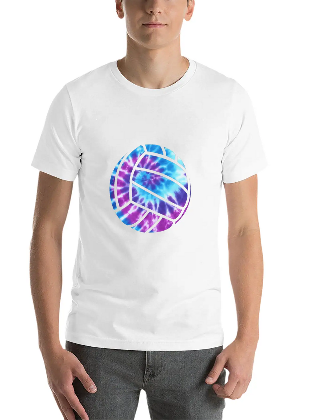 Volleyball Tie Dye Blue Purplenage Girls Perfect G Stylish Everyday T-Shirt – Unisex Basic Cotton Tee