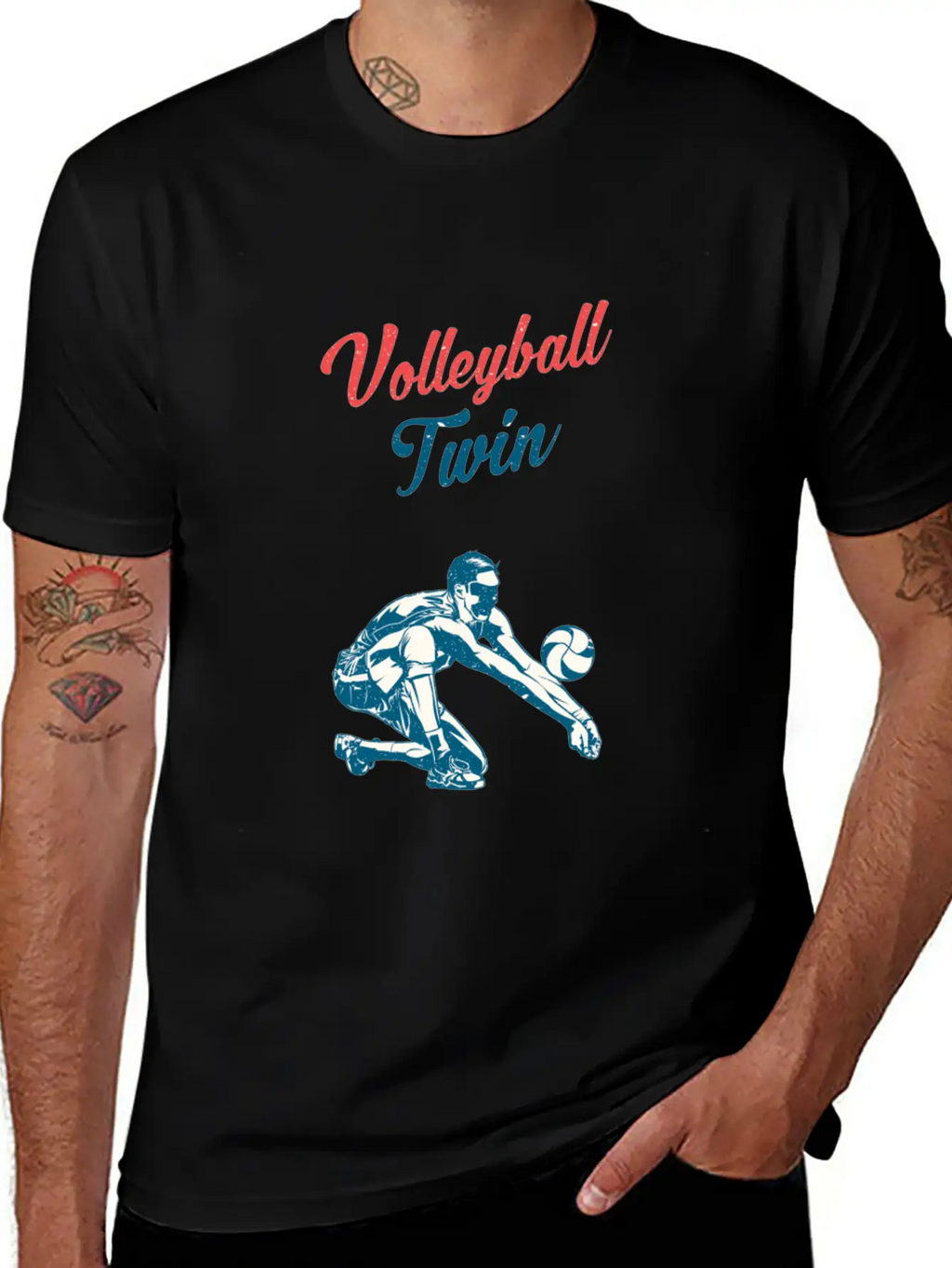 Volleyball Twin Training Family Fan Breathable Graphic T-Shirt – Perfect For Casual Days