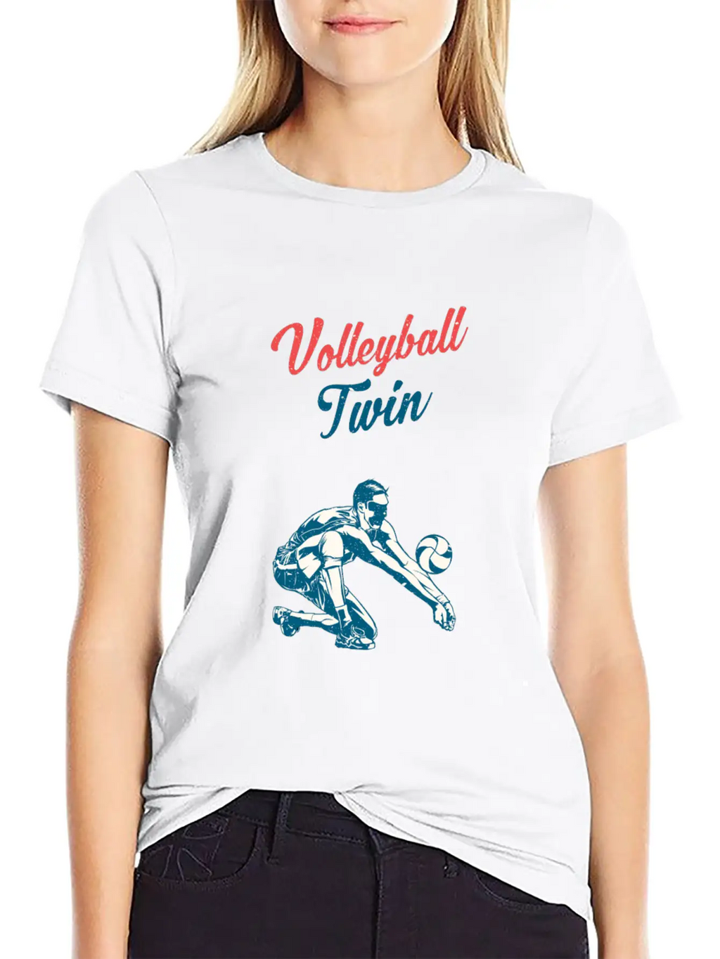 Volleyball Twin Training Family Fan Breathable Graphic T-Shirt – Perfect For Casual Days