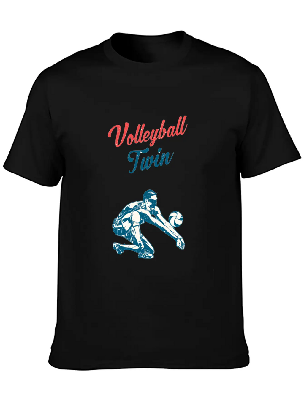 Volleyball Twin Training Family Fan Breathable Graphic T-Shirt – Perfect For Casual Days