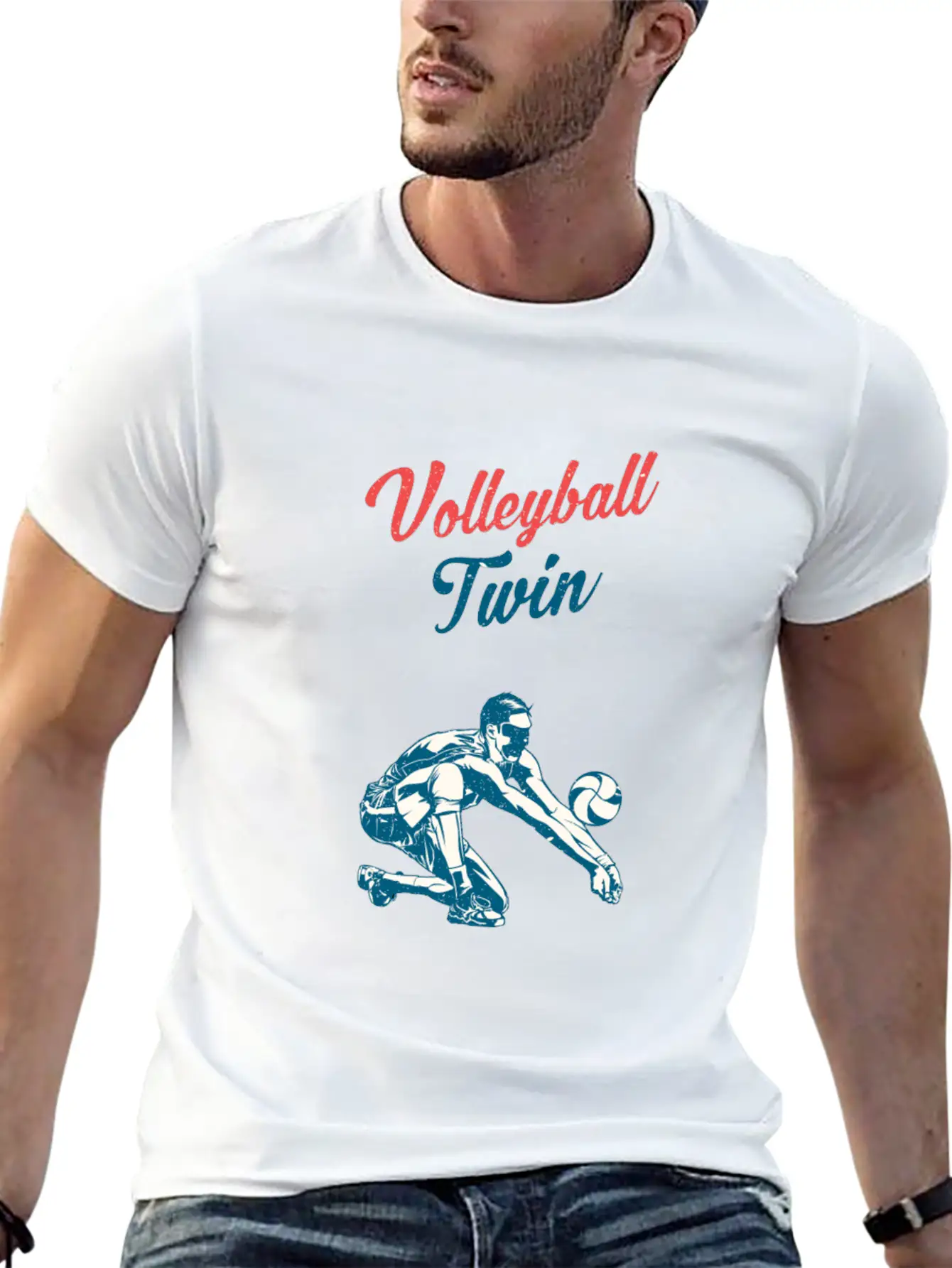 Volleyball Twin Training Family Fan Breathable Graphic T-Shirt – Perfect For Casual Days