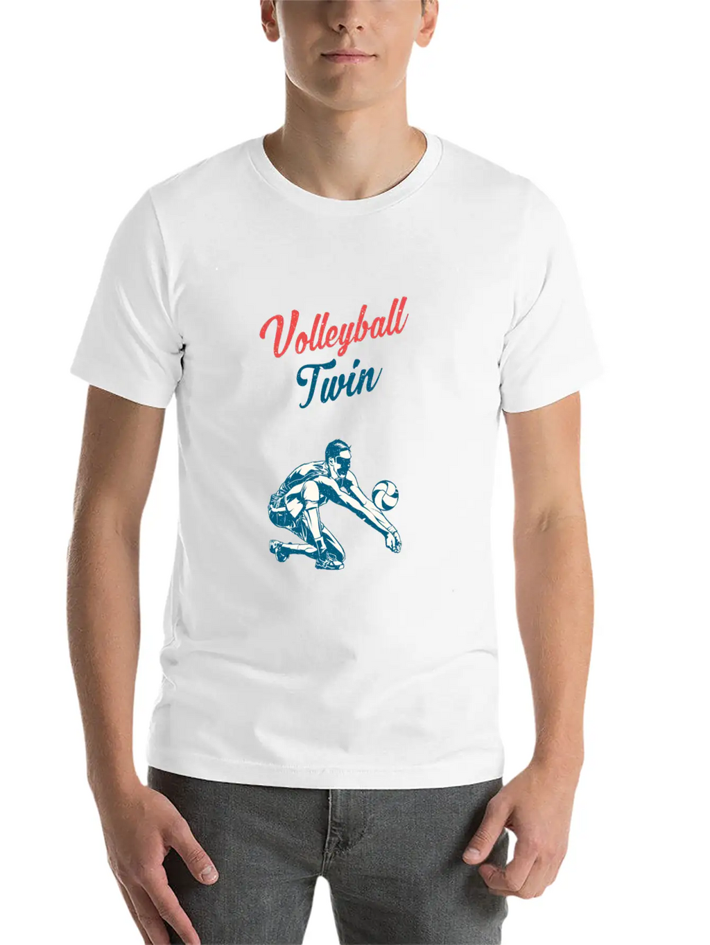 Volleyball Twin Training Family Fan Breathable Graphic T-Shirt – Perfect For Casual Days