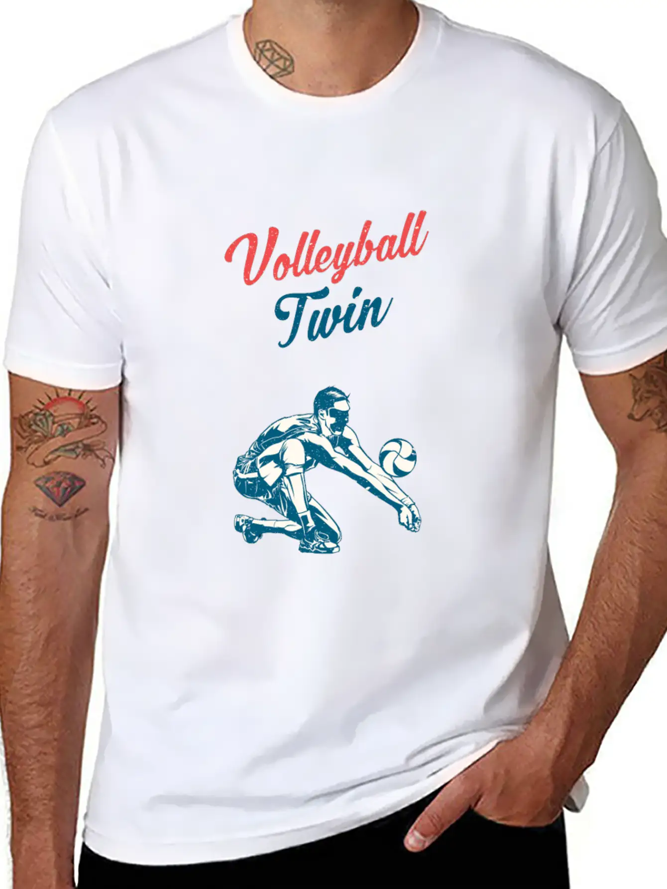 Volleyball Twin Training Family Fan Breathable Graphic T-Shirt – Perfect For Casual Days