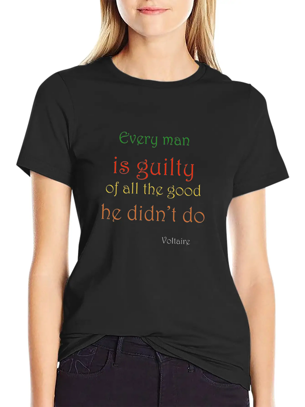 Voltaire On Doing Good Unisex Casual T-Shirt – Clean Design For Daily Comfort
