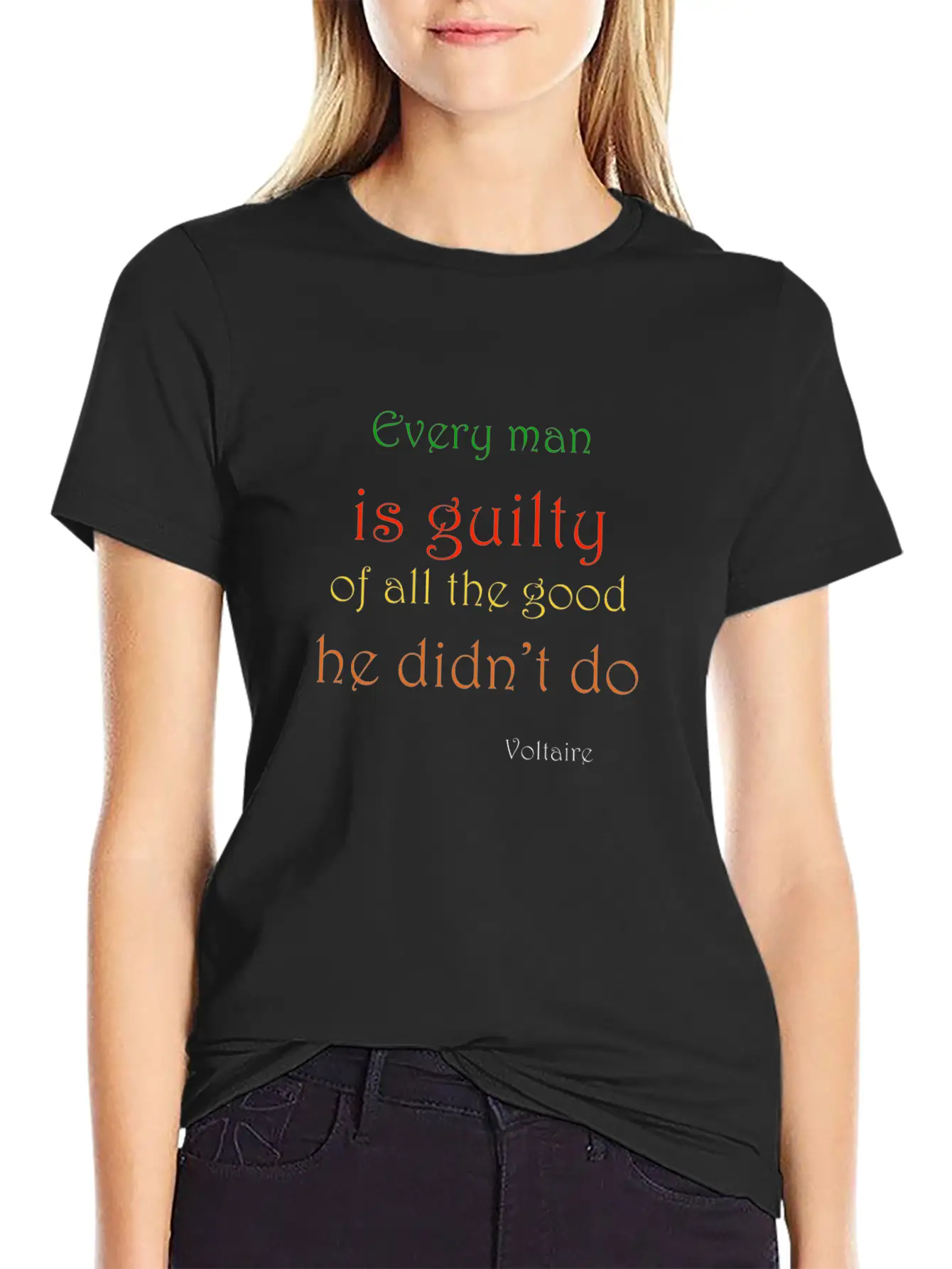 Voltaire On Doing Good Unisex Casual T-Shirt – Clean Design For Daily Comfort