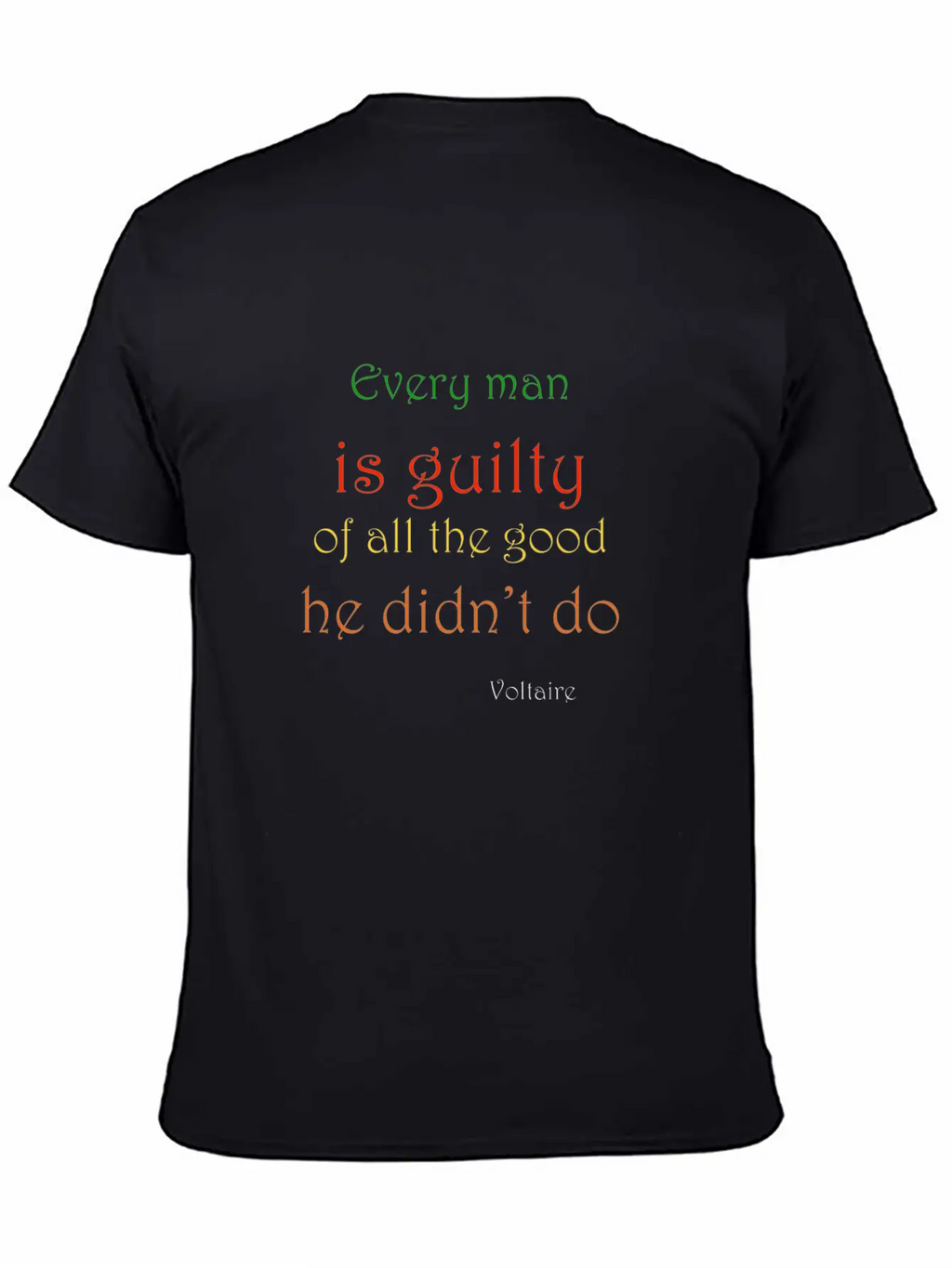 Voltaire On Doing Good Unisex Casual T-Shirt – Clean Design For Daily Comfort