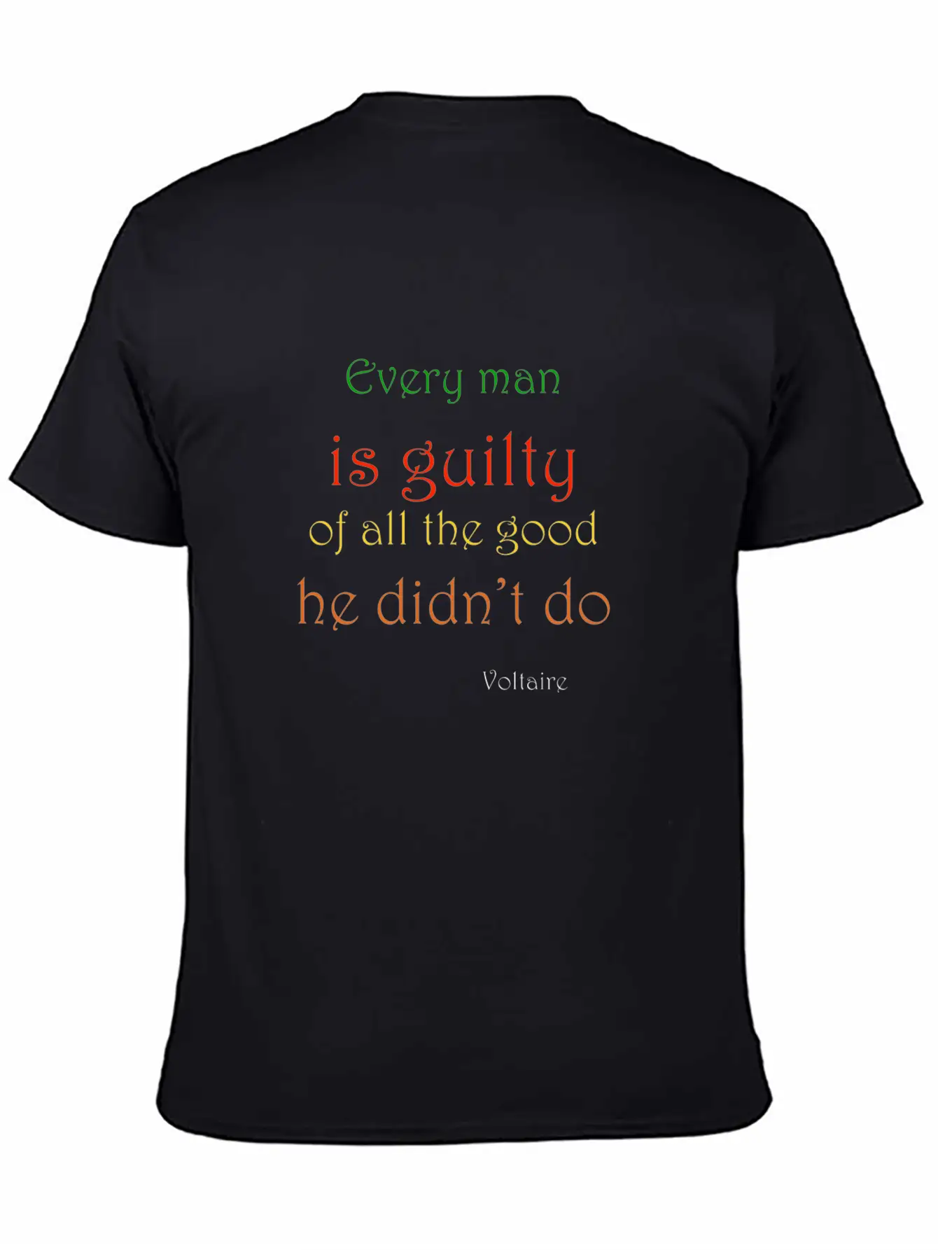 Voltaire On Doing Good Unisex Casual T-Shirt – Clean Design For Daily Comfort