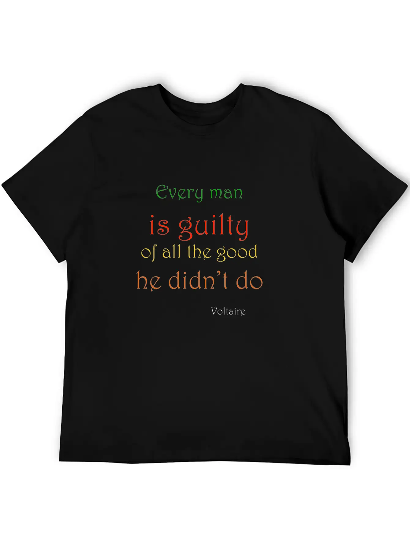 Voltaire On Doing Good Unisex Casual T-Shirt – Clean Design For Daily Comfort
