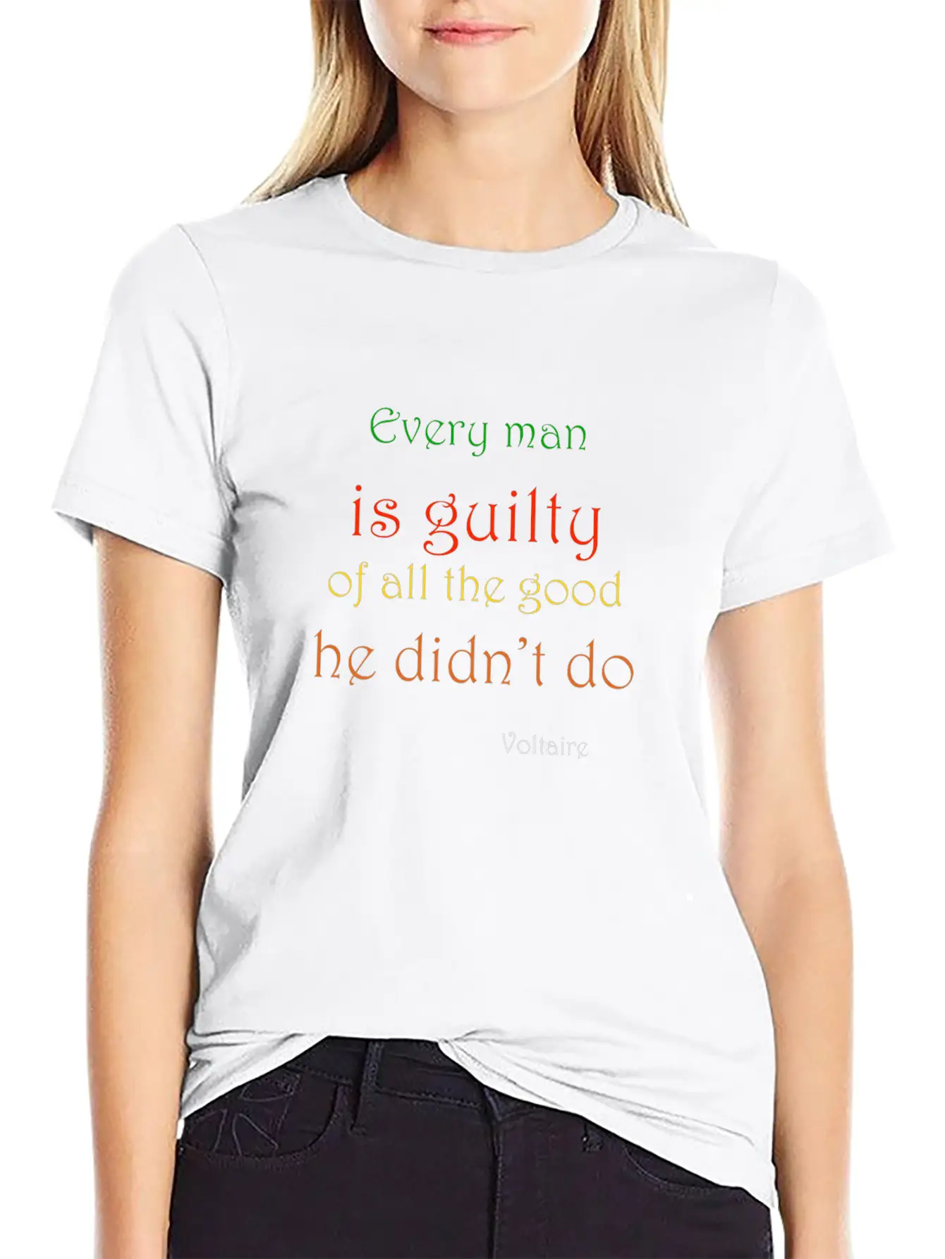 Voltaire On Doing Good Unisex Casual T-Shirt – Clean Design For Daily Comfort