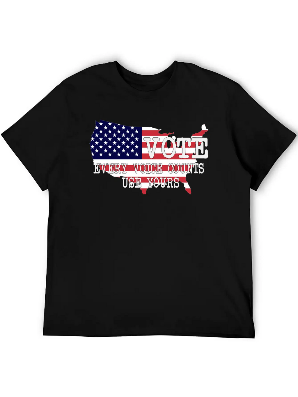 Vote - Every Voice Counts Unisex Short Sleeve Soft Cotton T-Shirt – Casual Everyday Wear