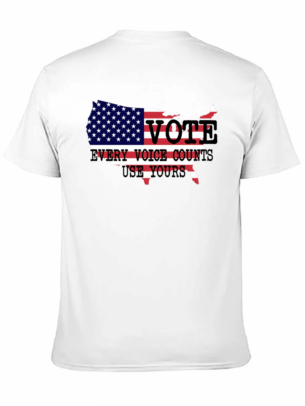 Vote - Every Voice Counts Unisex Short Sleeve Soft Cotton T-Shirt – Casual Everyday Wear