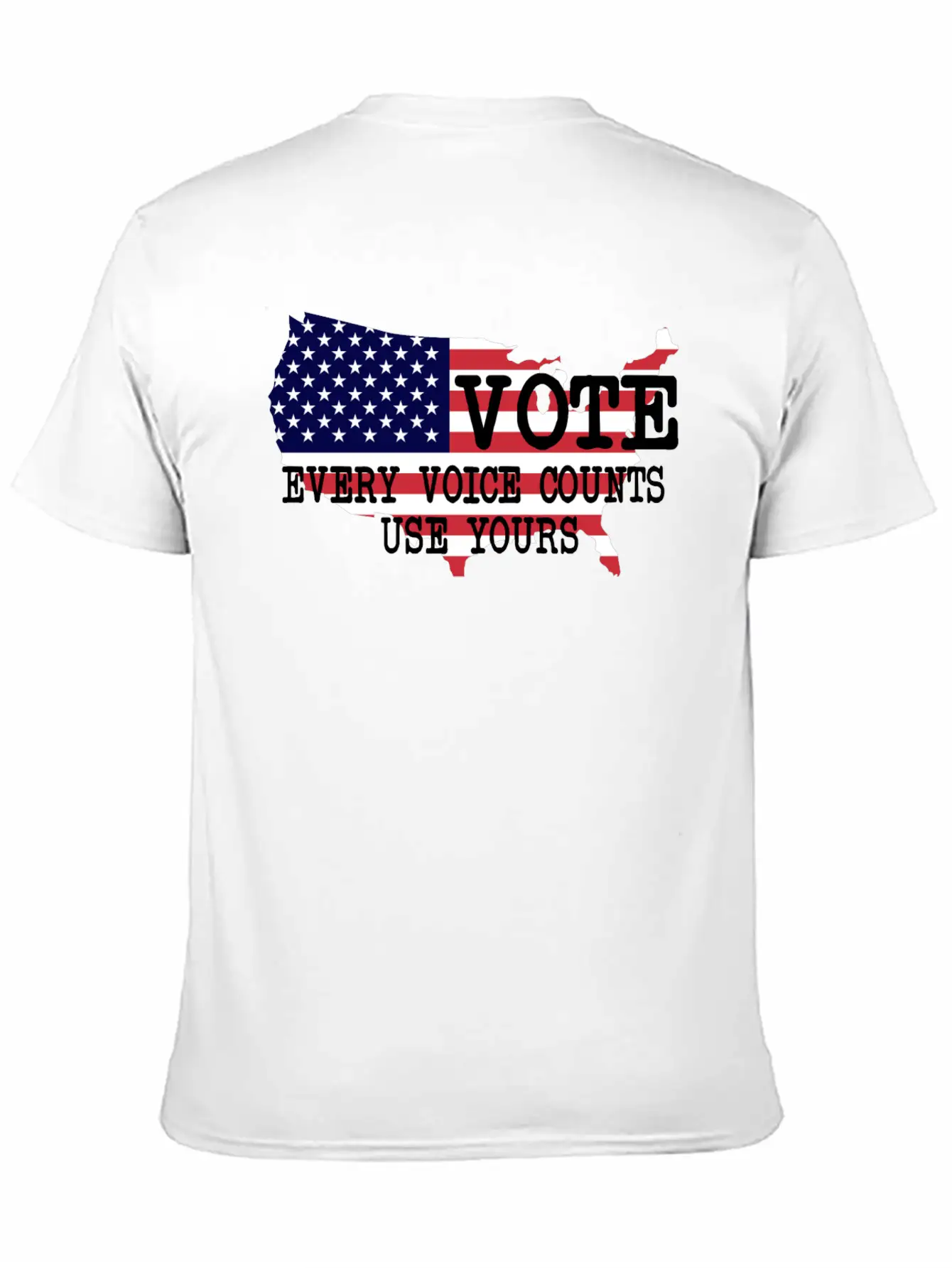 Vote - Every Voice Counts Unisex Short Sleeve Soft Cotton T-Shirt – Casual Everyday Wear