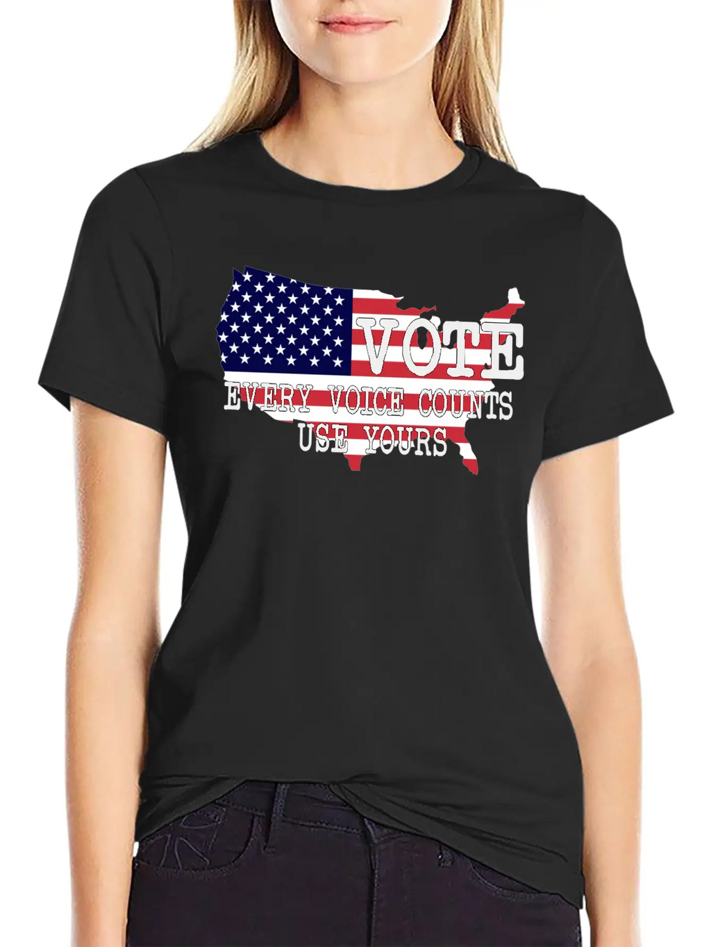 Vote - Every Voice Counts Unisex Short Sleeve Soft Cotton T-Shirt – Casual Everyday Wear