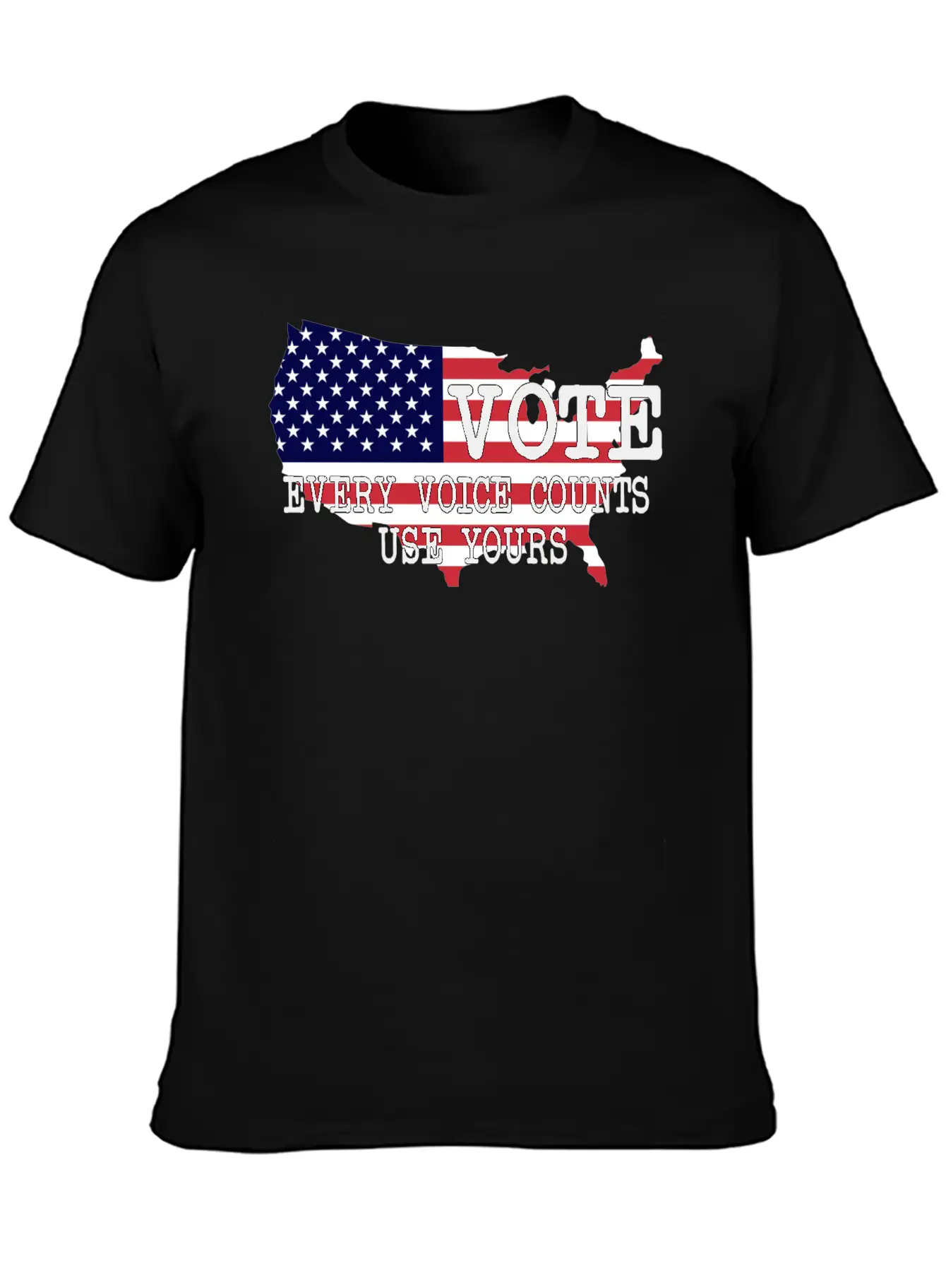 Vote - Every Voice Counts Unisex Short Sleeve Soft Cotton T-Shirt – Casual Everyday Wear