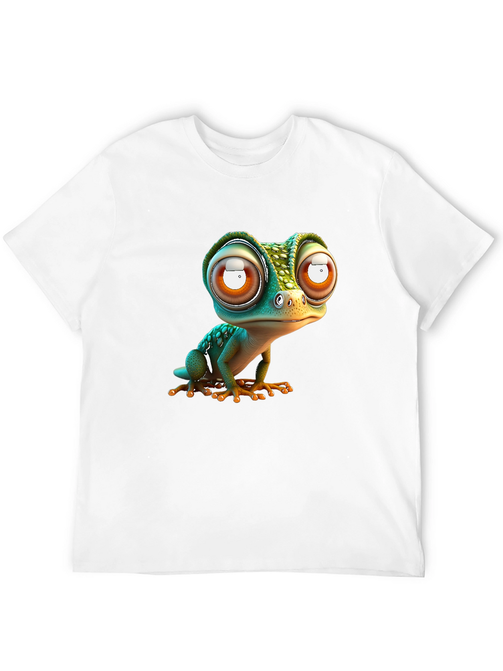 Gecko Big Eye Cartoon Black Tee