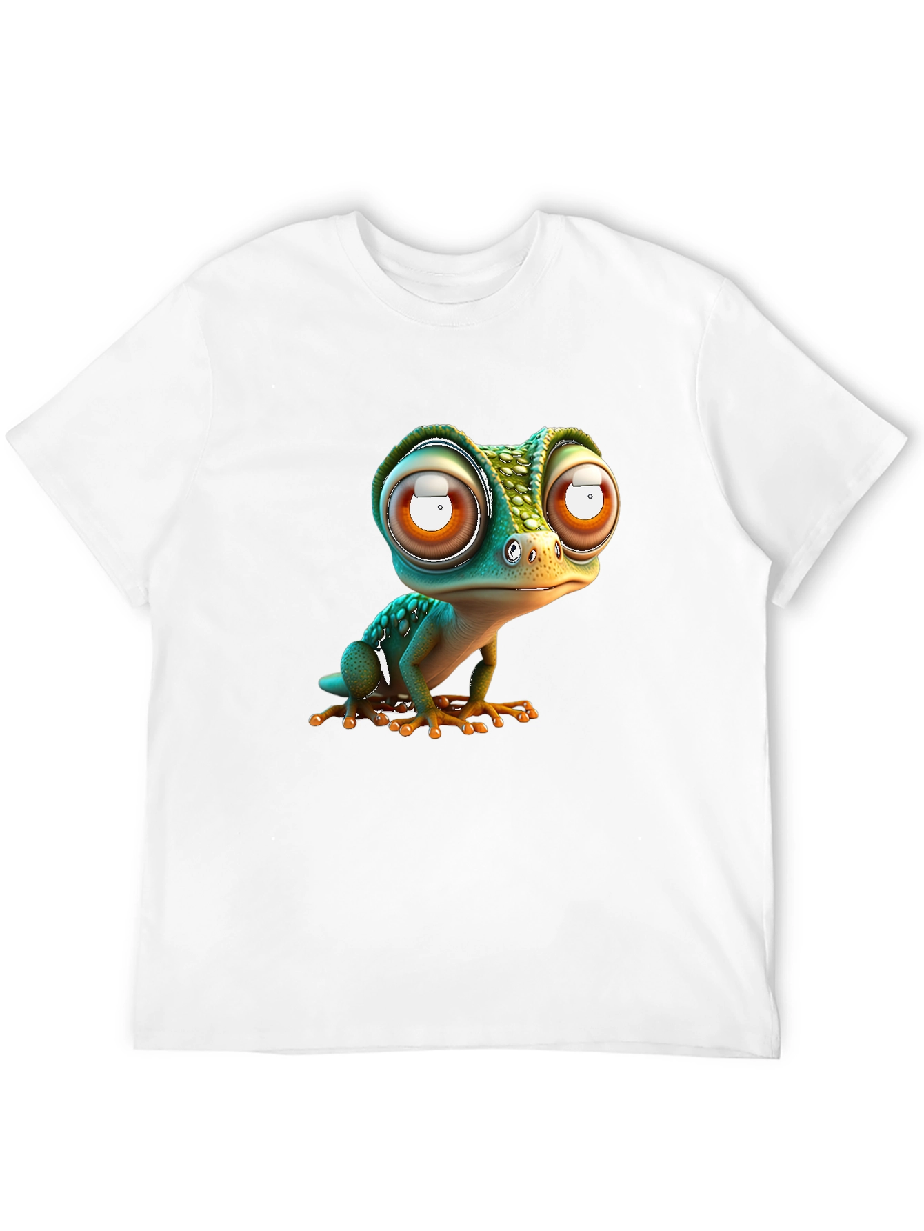 Gecko Big Eye Cartoon Black Tee