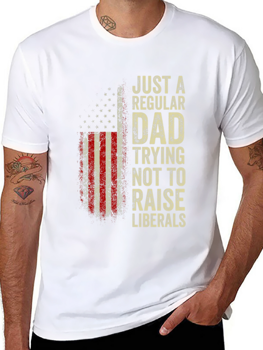 Regular Dad - Anti-Liberal USA Flag T-Shirt