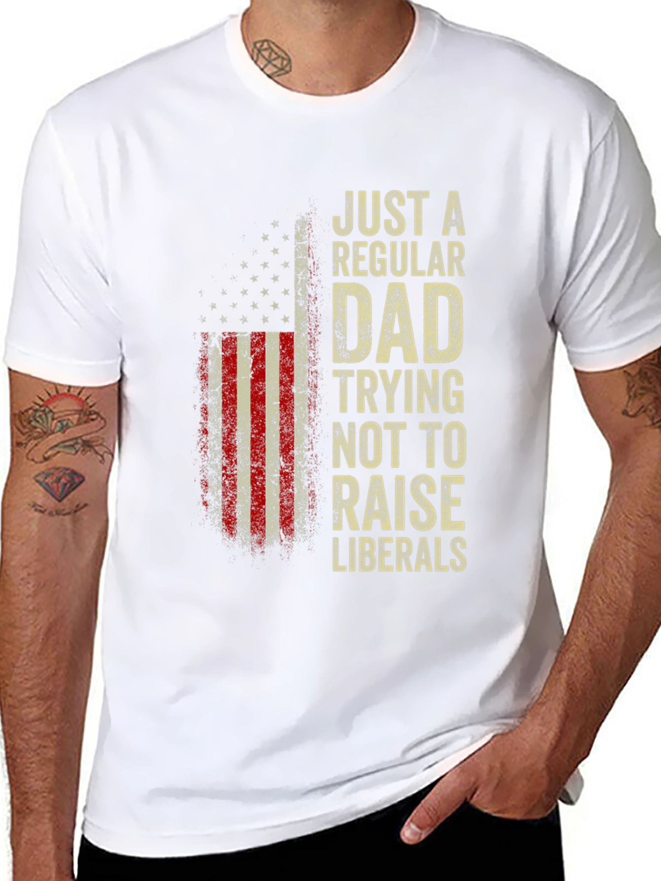Regular Dad - Anti-Liberal USA Flag T-Shirt