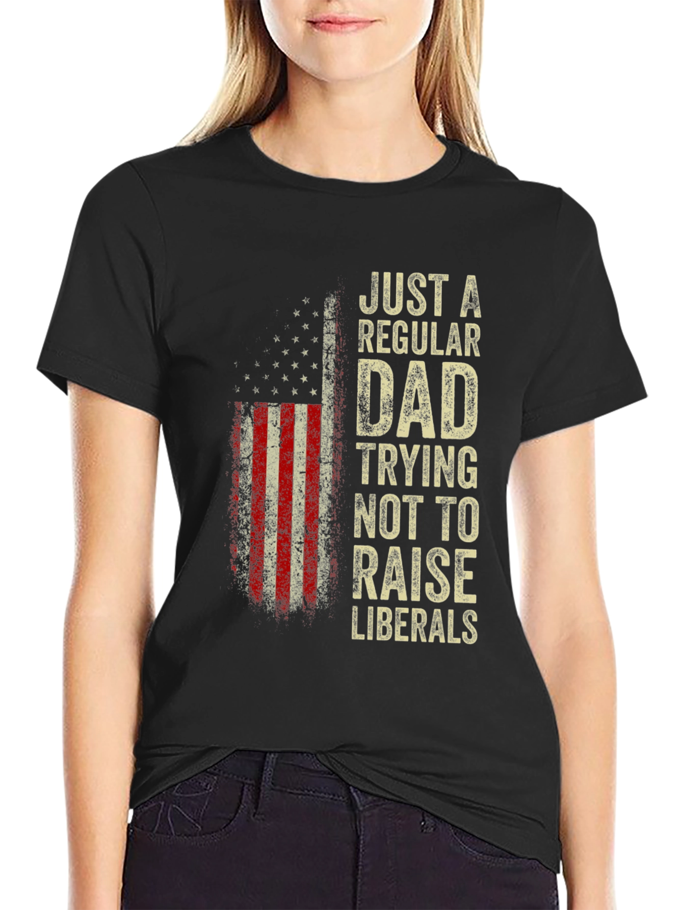 Regular Dad - Anti-Liberal USA Flag T-Shirt