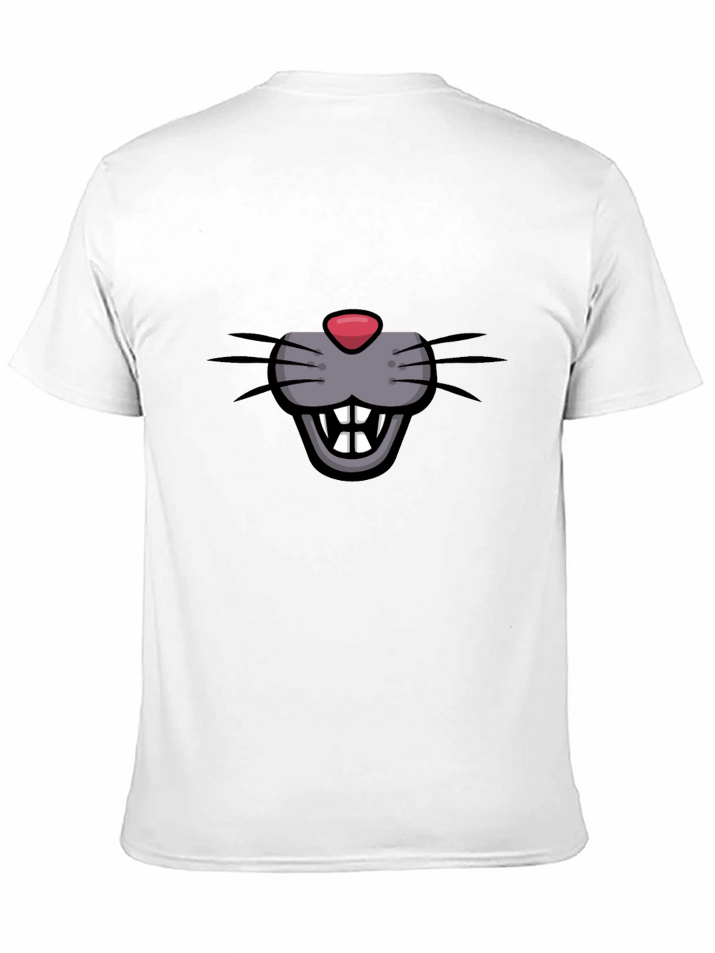 Cartoon Mouse Face Graphic Tee - Black