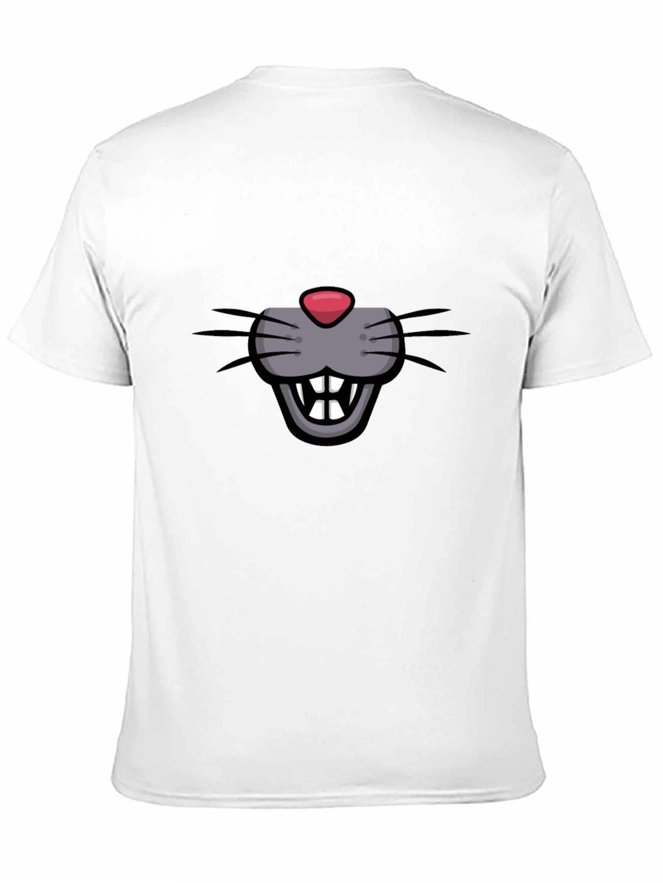 Cartoon Mouse Face Graphic Tee - Black