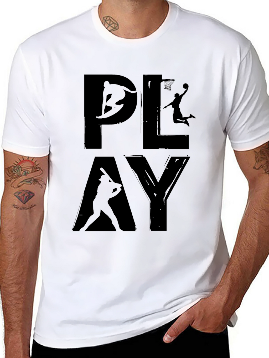 PLAY Sports Graphic Black T-Shirt