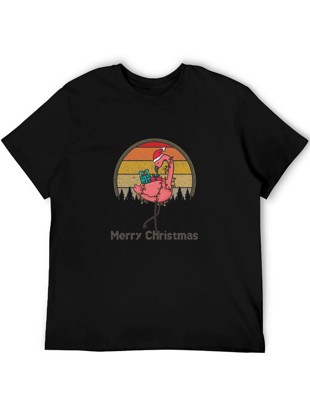 Festive Flamingo Christmas T-Shirt