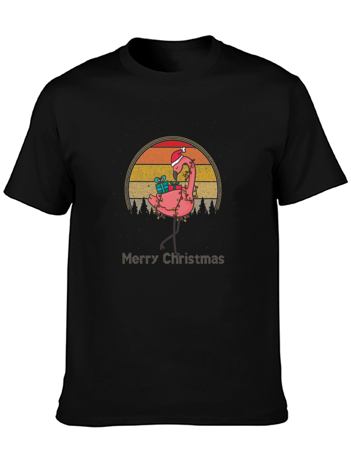 Festive Flamingo Christmas T-Shirt