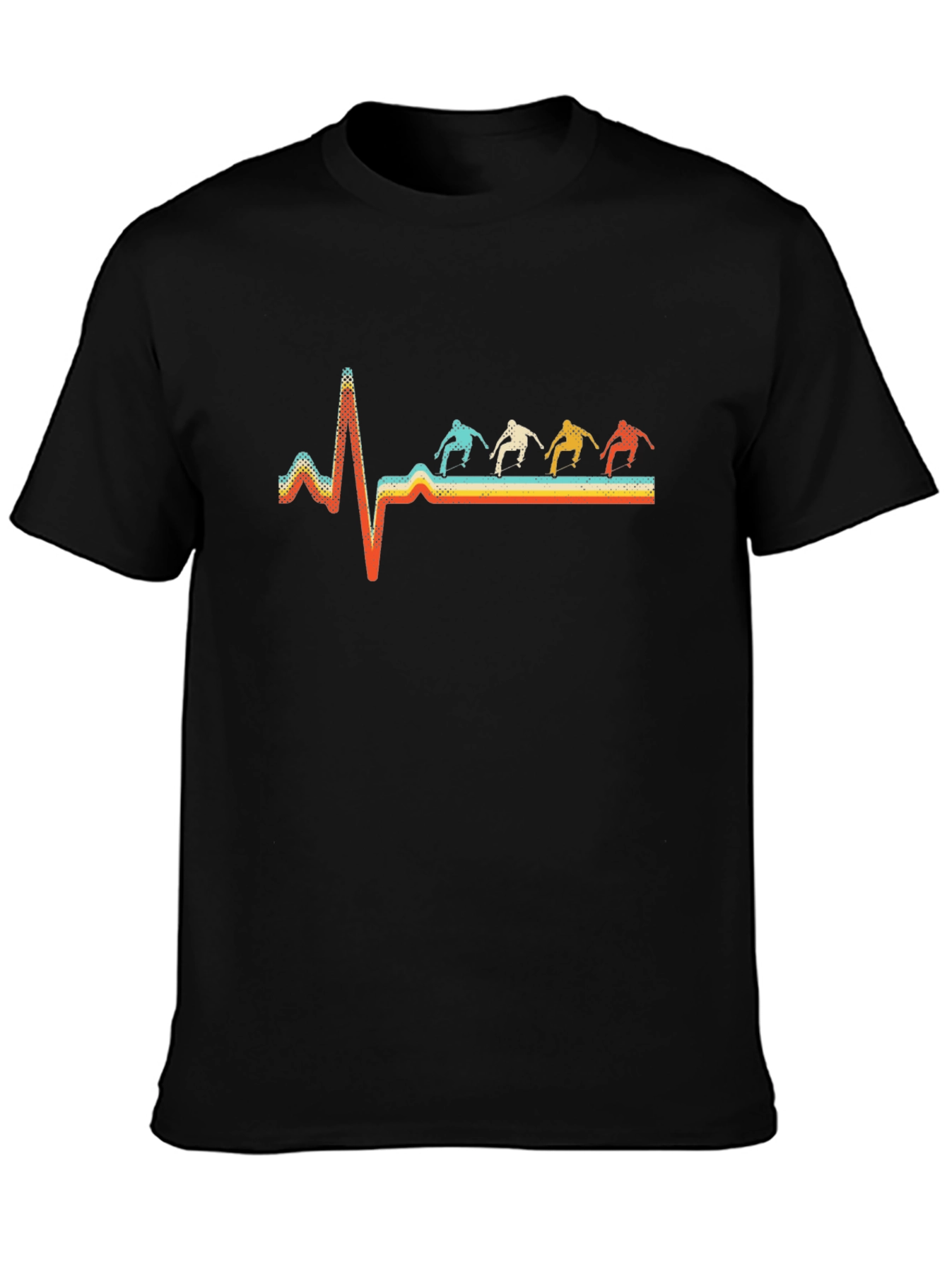 Retro Skateboard Heartbeat Graphic Tee
