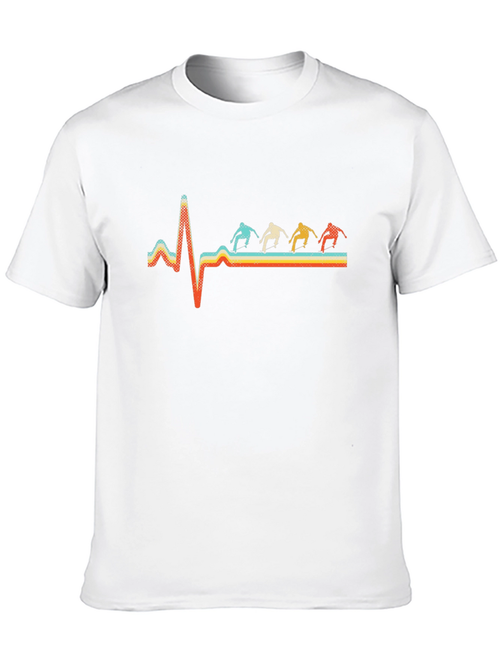 Retro Skateboard Heartbeat Graphic Tee