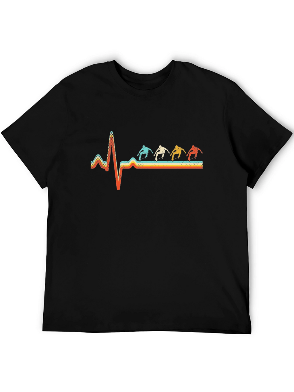 Retro Skateboard Heartbeat Graphic Tee
