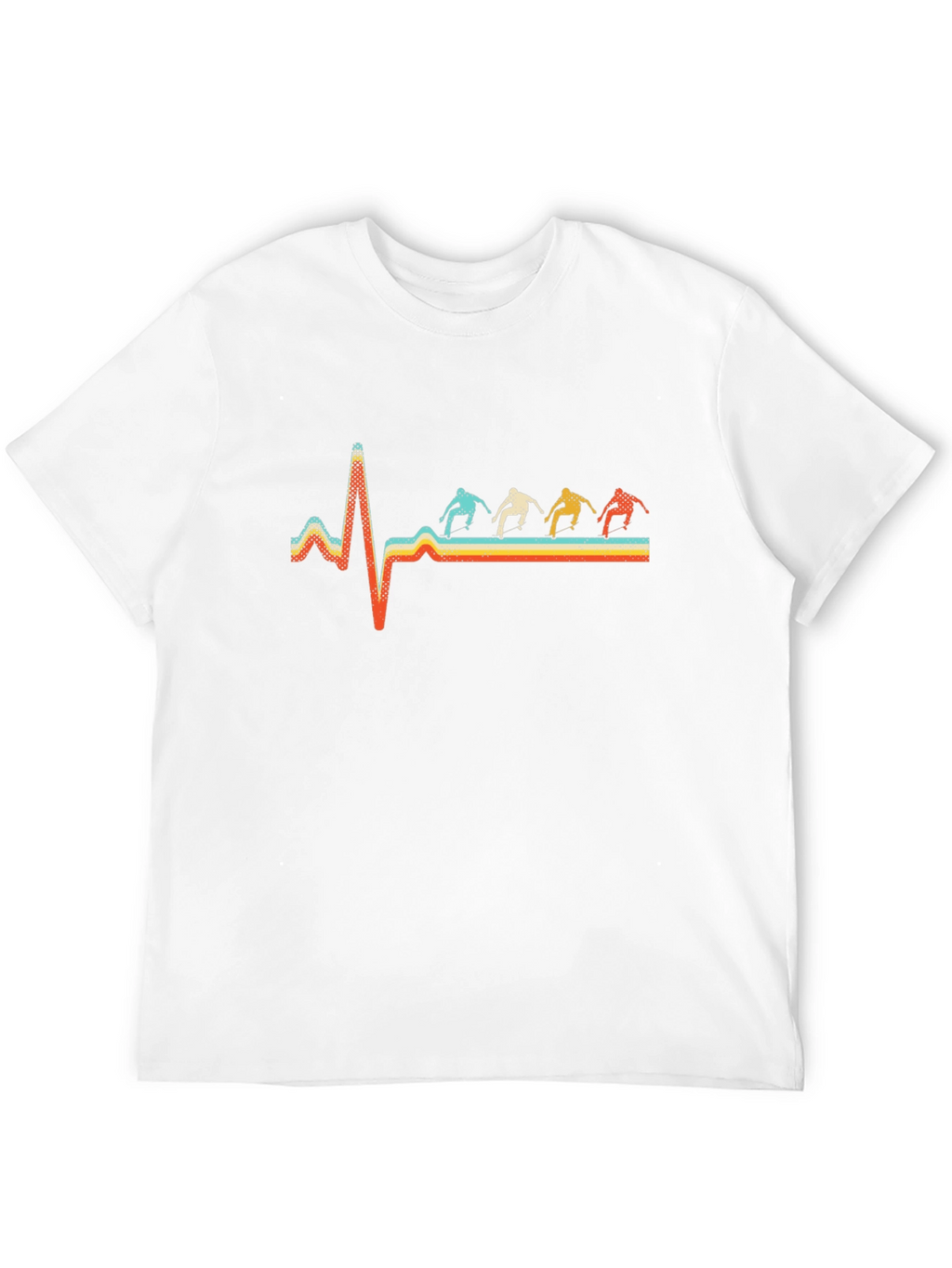 Retro Skateboard Heartbeat Graphic Tee