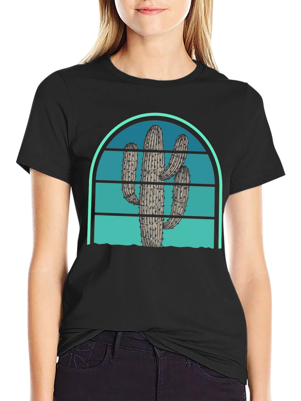 Cactus Sunset Graphic Tee - Desert Vibes