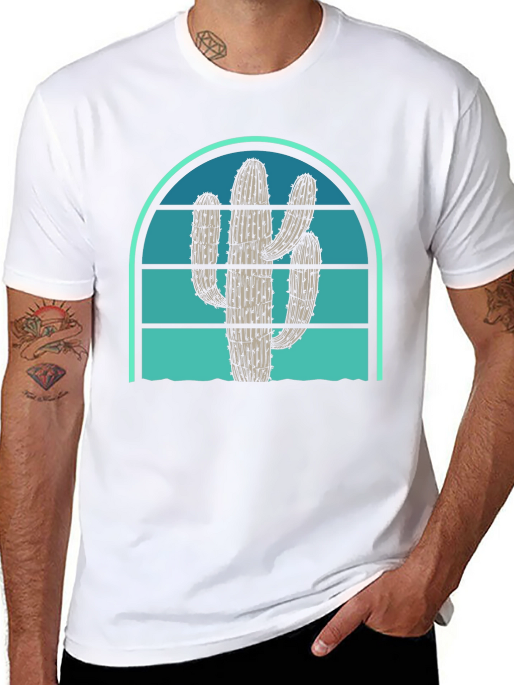 Cactus Sunset Graphic Tee - Desert Vibes