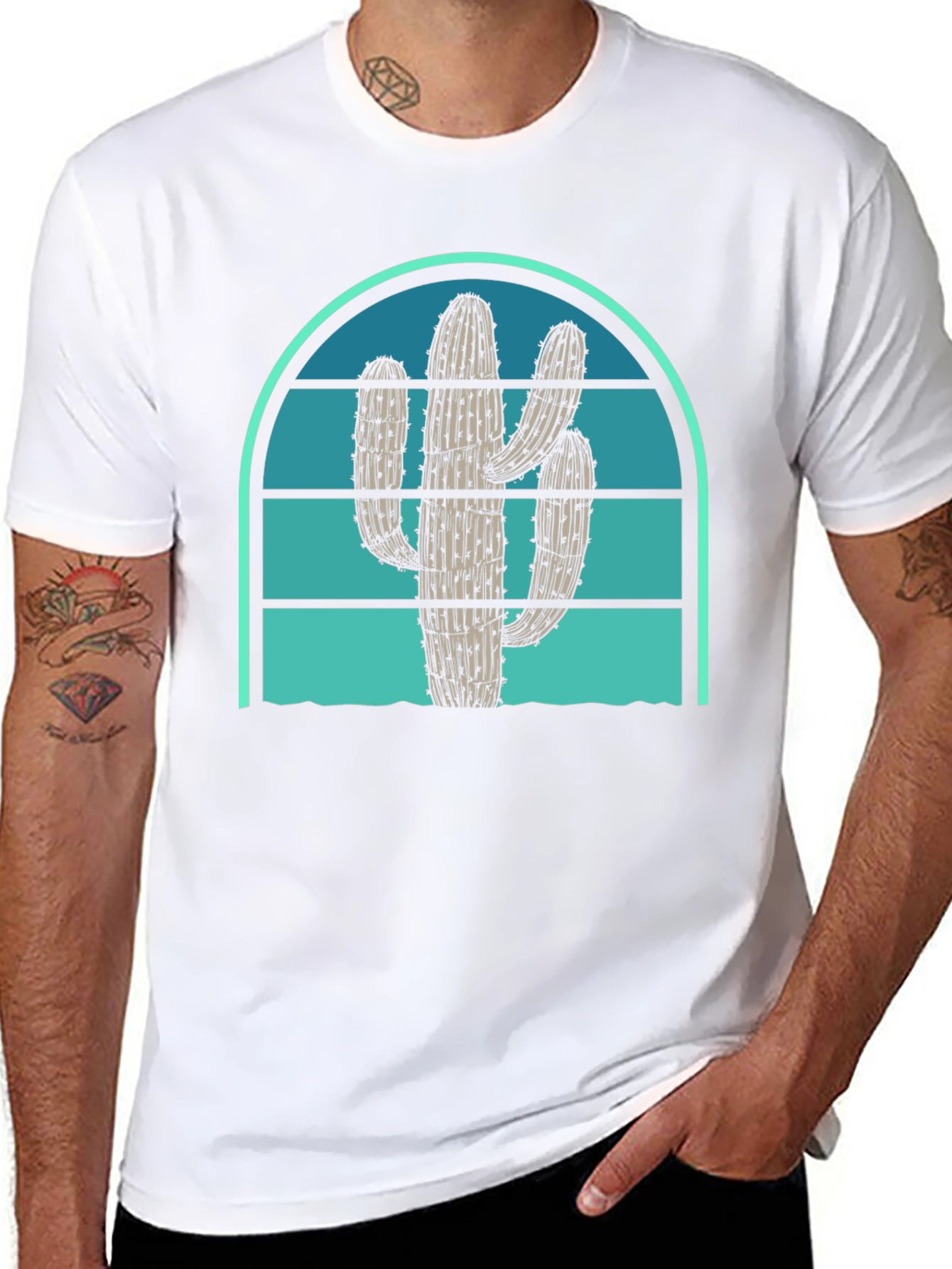Cactus Sunset Graphic Tee - Desert Vibes