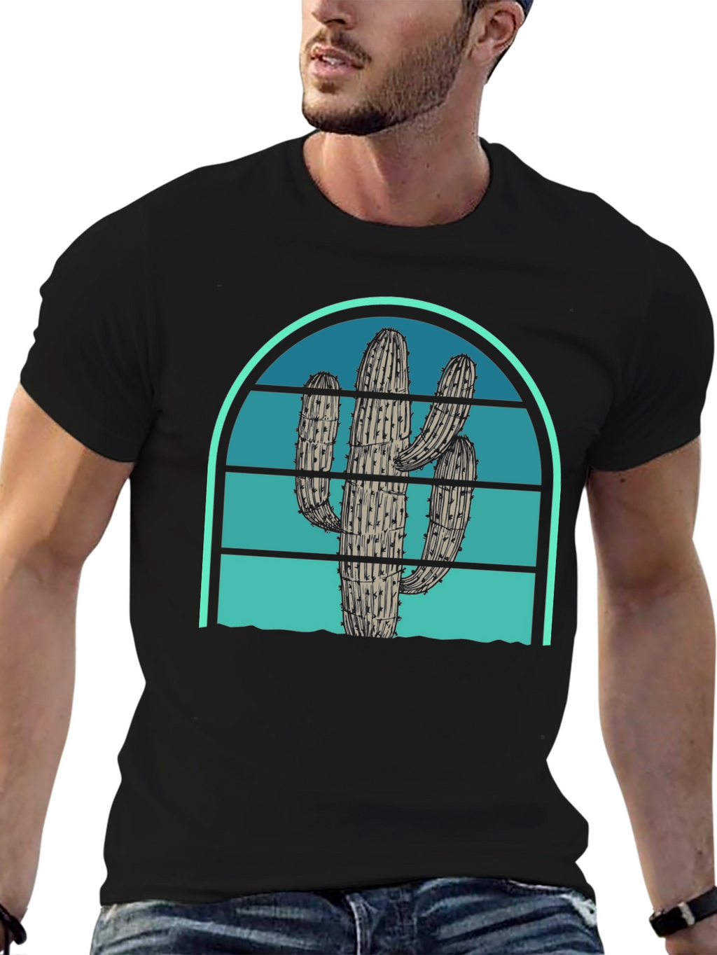 Cactus Sunset Graphic Tee - Desert Vibes