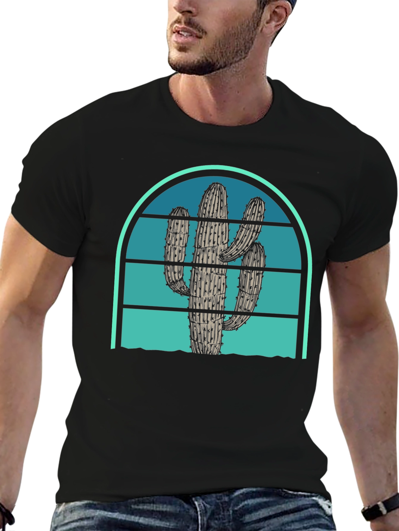Cactus Sunset Graphic Tee - Desert Vibes
