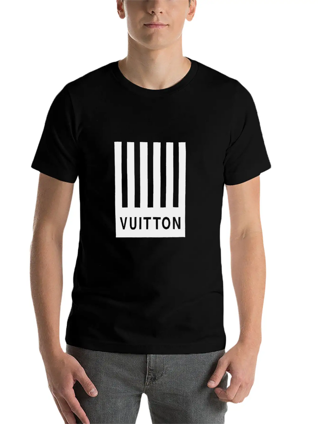 Vuitton1 Barcode & Earth T-Shirt Breathable Soft Cotton T-Shirt – Timeless Casual Look