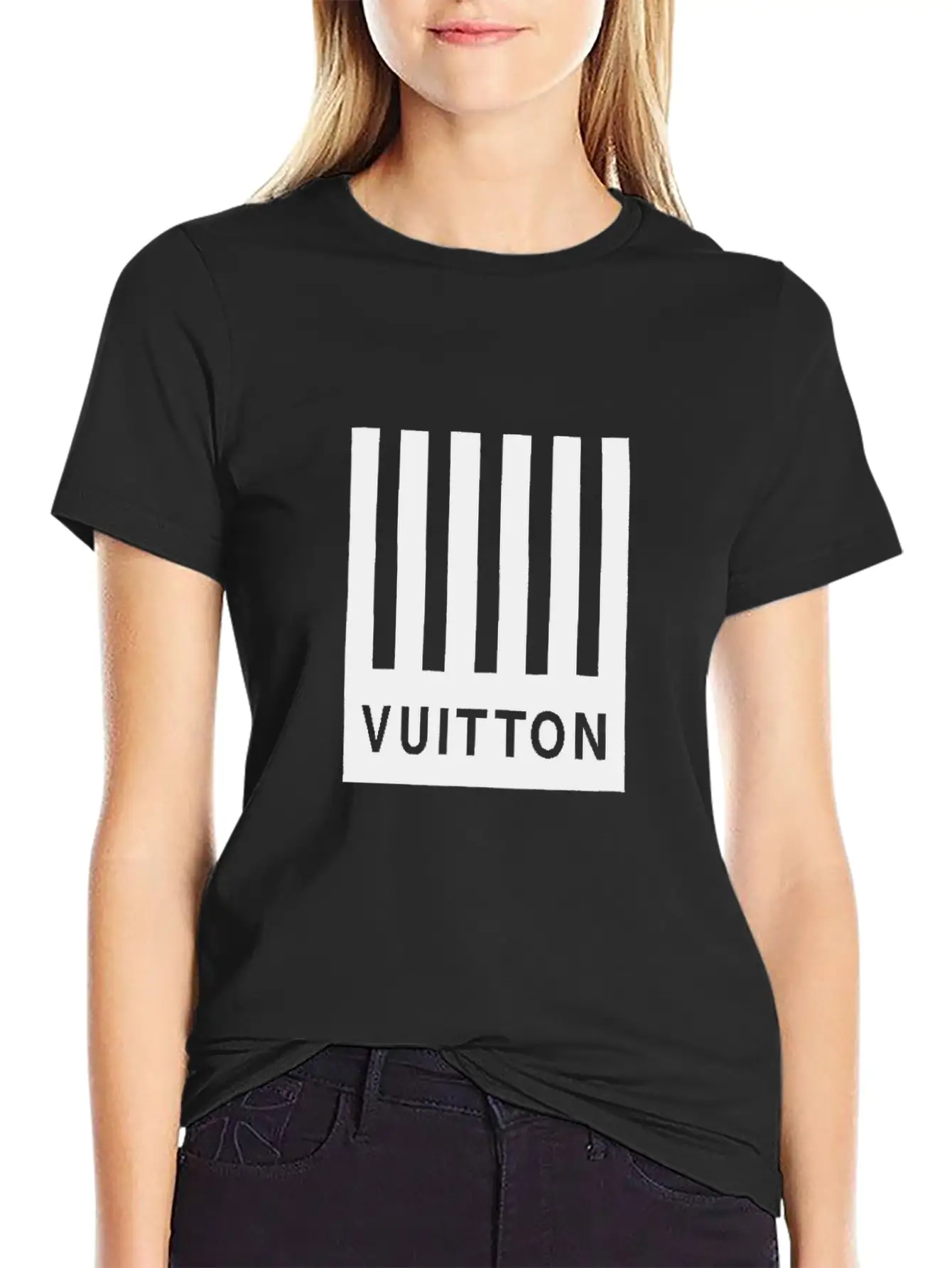 Vuitton1 Barcode & Earth T-Shirt Breathable Soft Cotton T-Shirt – Timeless Casual Look