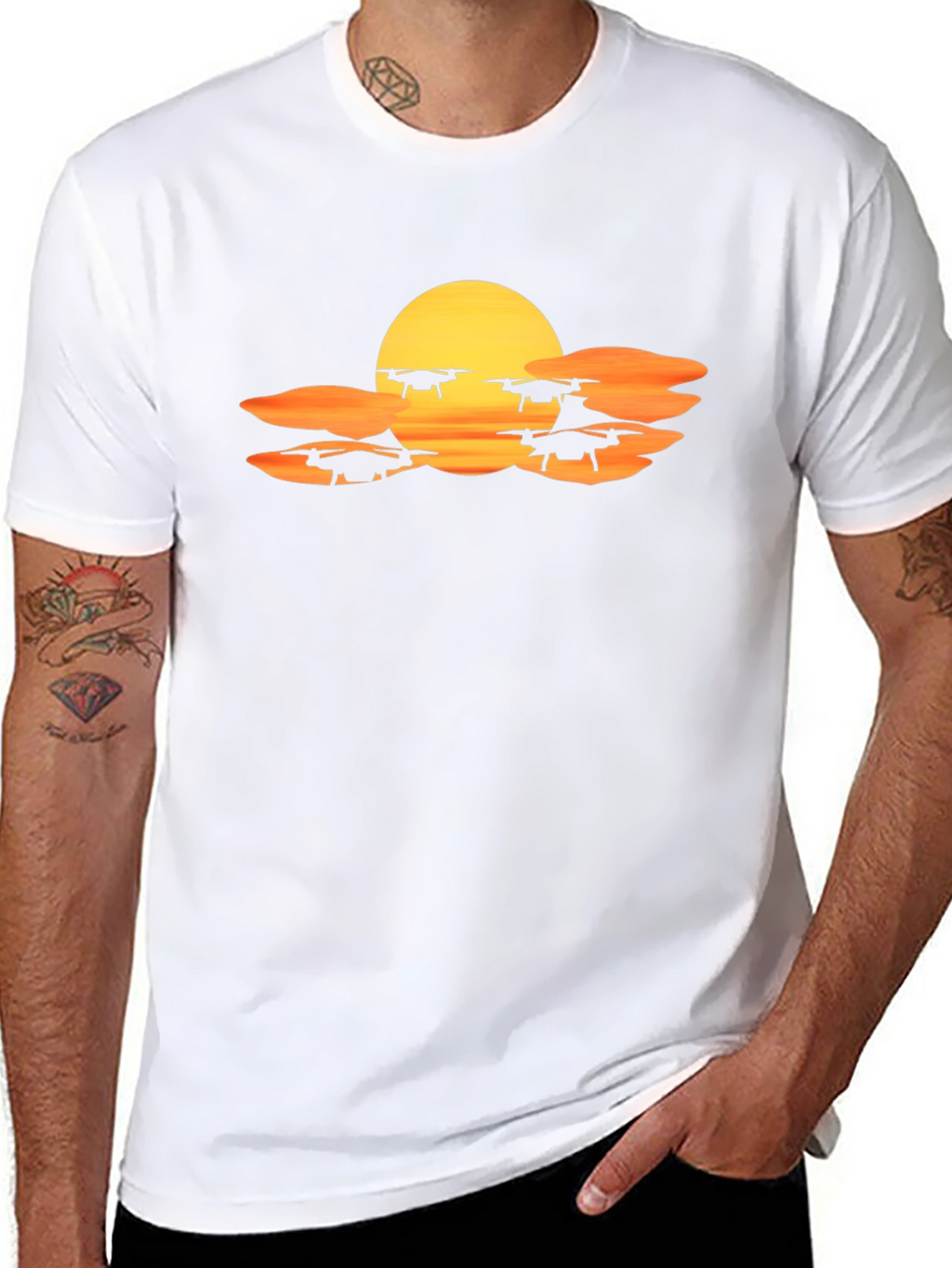 Drone Sunset T-Shirt - Fly High in Style!